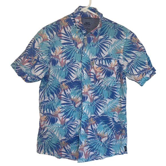 Izod Saltwater Mens S Tropical Button-Down Shirt Cotton Blend - Picture 1 of 8
